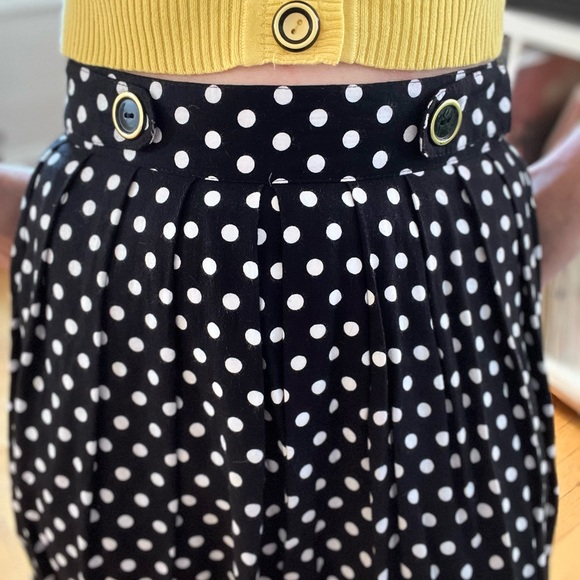 Vintage Black and white polka dot skirt by Norton McNaughton, petites sz 6 - Picture 2 of 6